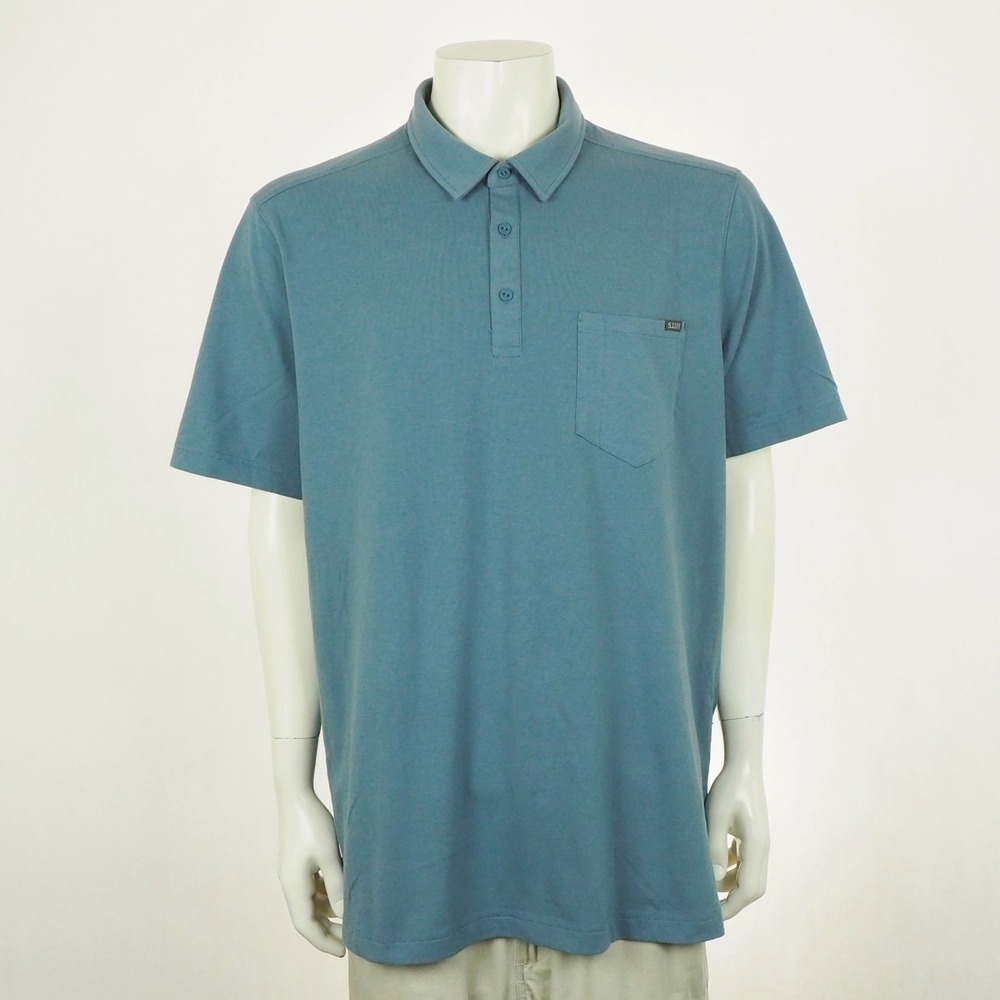 5.11 Tactical Kane Polo Shirt Mens 2XL XXL Blue #41281 Pocket Tech Cotton Blend